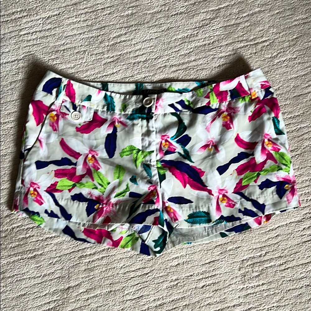 Express Floral Women's Shorts - Pink and Green